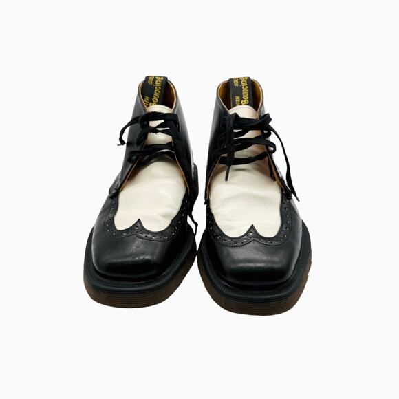 Vintage Dr. Martens Made England Black White Oxford‎ Boots Shoes Size 4 UK - Picture 2 of 11